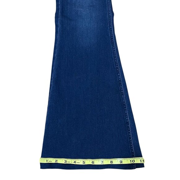 We The Free People Jeans Penny Pull On Flare Leg Size 27 Stretch Blue - Picture 10 of 12